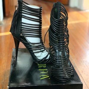 Black FAUX Leather tassel Sandals *BRAND NEW*